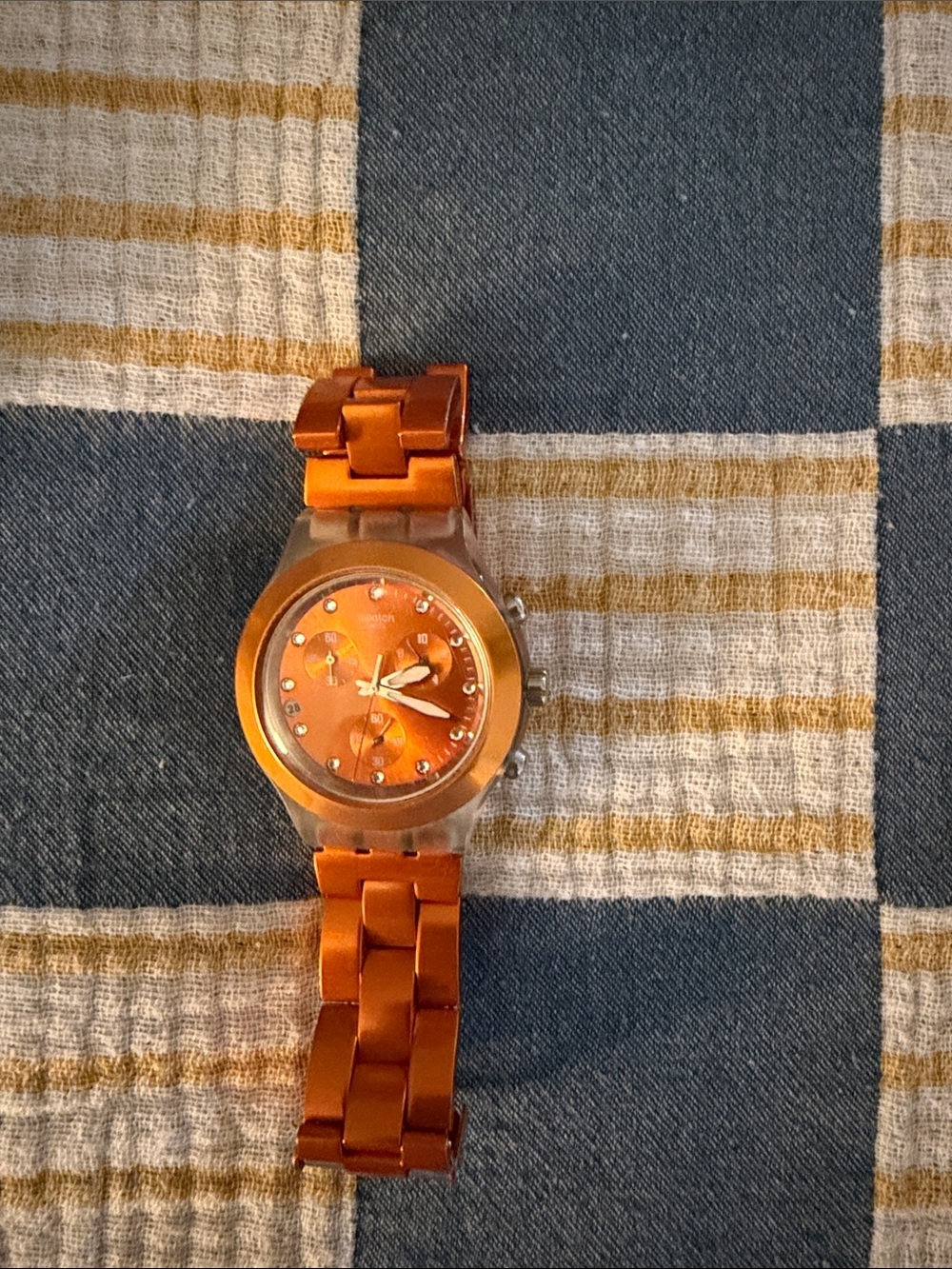 Swatch Orange Metallic Ladies Watch